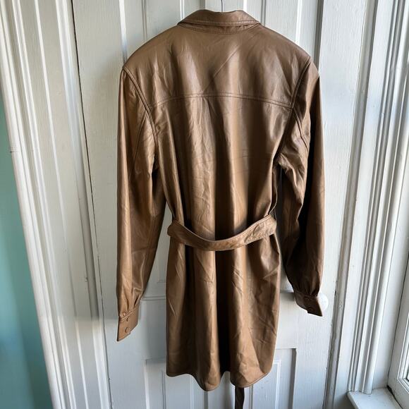 Aritzia Wilfred Vegan Leather Caroline Button Down Belted Dress - Picture 6 of 9